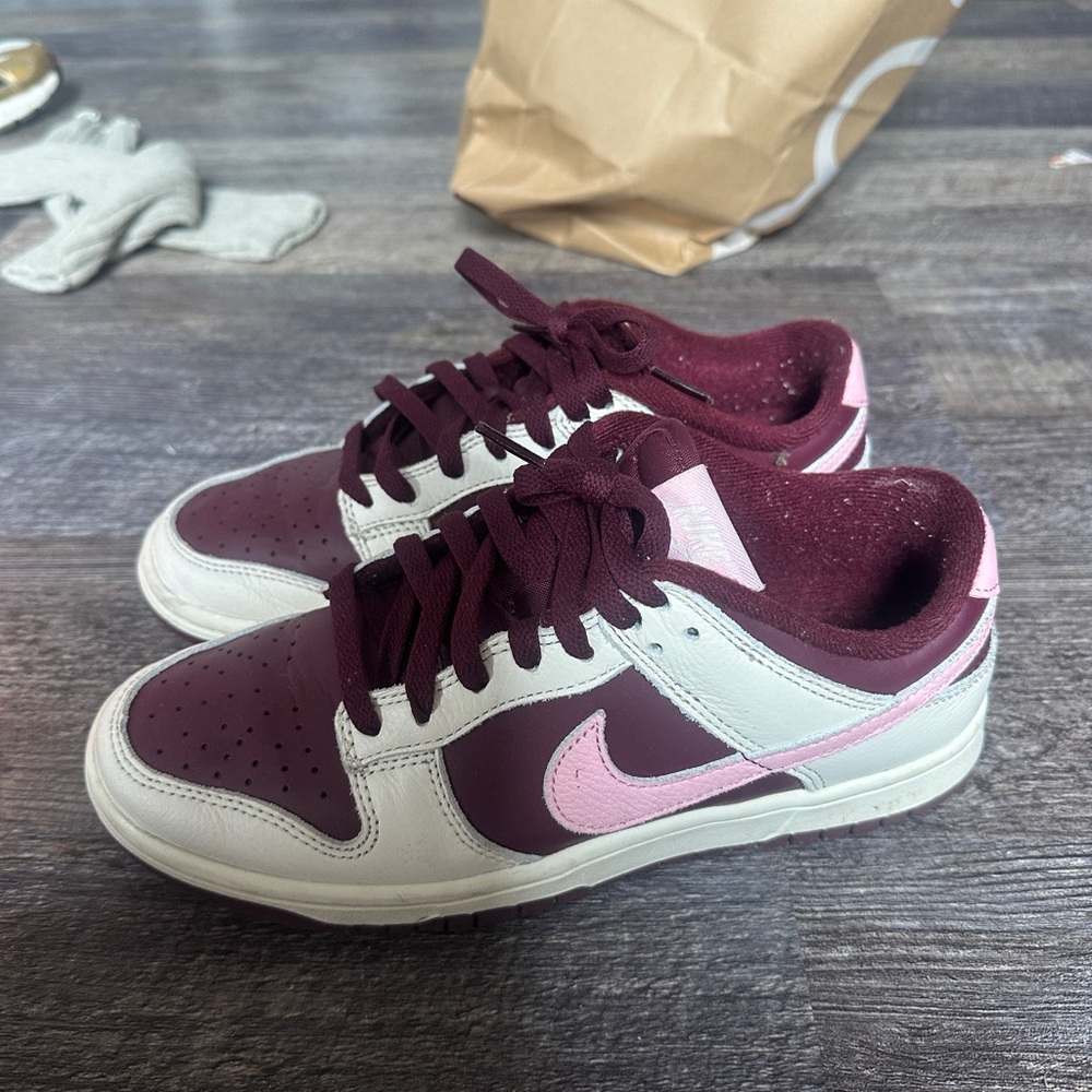 Burgundy and Pink Sneakers dunks